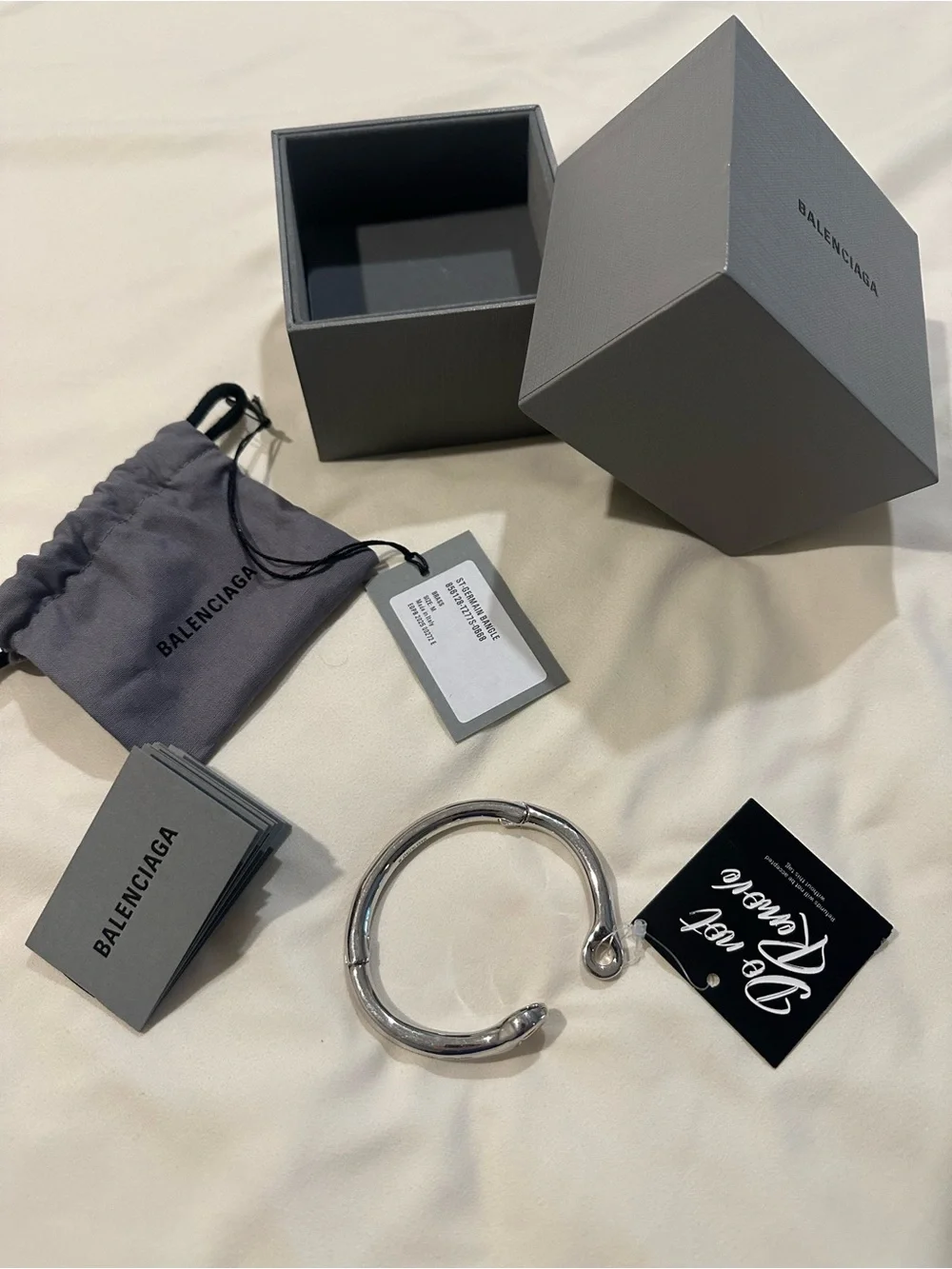 Balenciaga Silver-Link Saint-Germain Bangle Bracelet